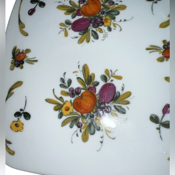 Vintage Gerold Porzellan Bavaria Germany Hand Painted Cheese Cutting Board Set - Picture 3 of 4